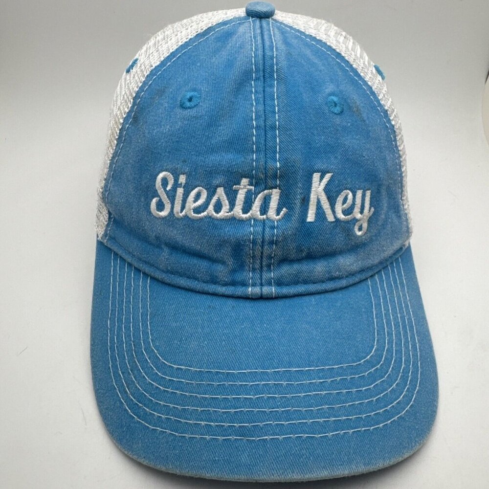 Siesta Key FL Mesh-Trucker Cap Blue Meshback SnapBack Adjustable Hat GR47
